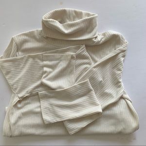 NWT Madewell Cream Turtleneck Slim Size Medium Ribbed